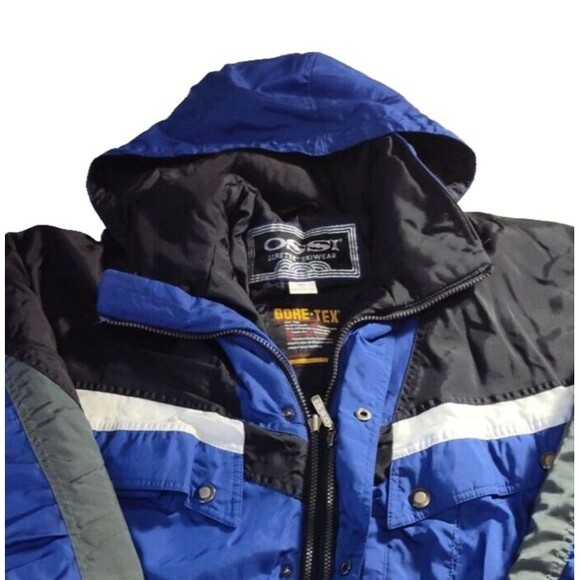 GORE-TEX Other - Gore Tex Ski Pro Ossi Coat Mens Medium Blue White Black Shell Full Zip 779